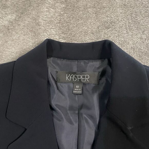 Kasper 3 Piece Suit Women’s Size 10 Black 3 Button Jacket Pants Skirt Lined NEW - Picture 5 of 15